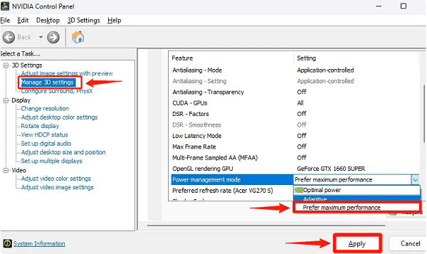 select-display-settings