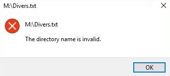 the-directory-name-is-invalid