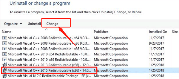 repair-Visual-C++-Redistributable