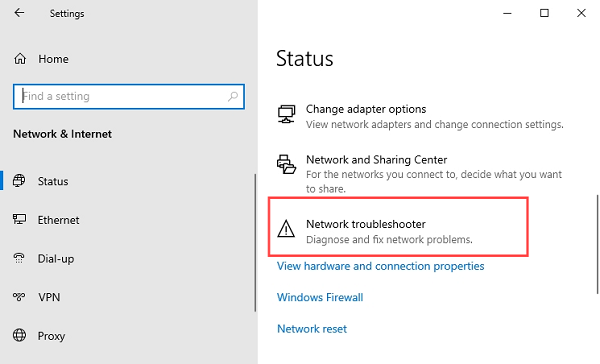 run-network-troubleshooter