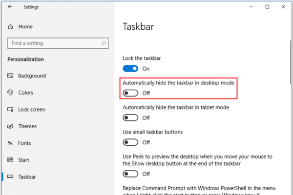 windows bar disappeared