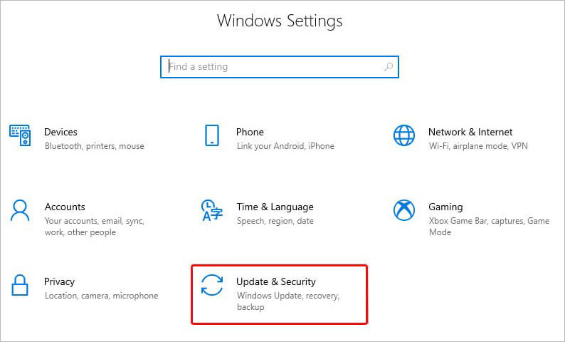 Update &amp; Security