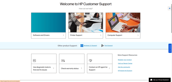 visit-hp-support