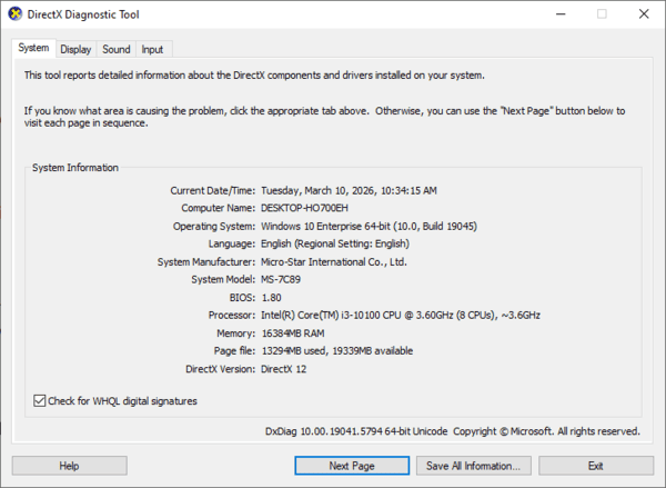 check-information-windows